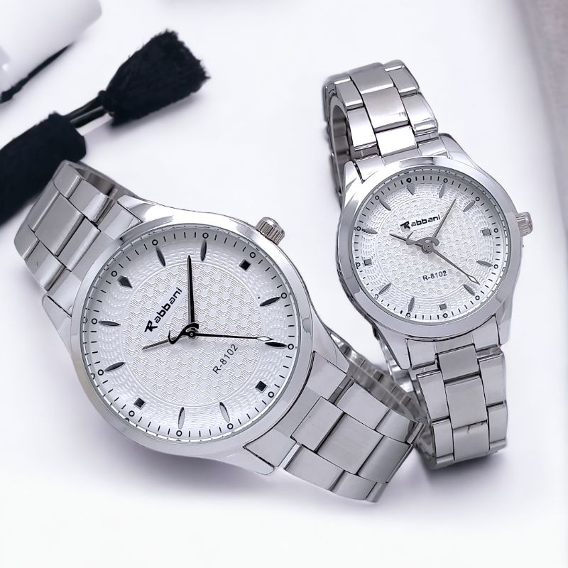 Jam Tangan Rantai pria wanita/couple, rantai stainless steel, Rabbani 01.