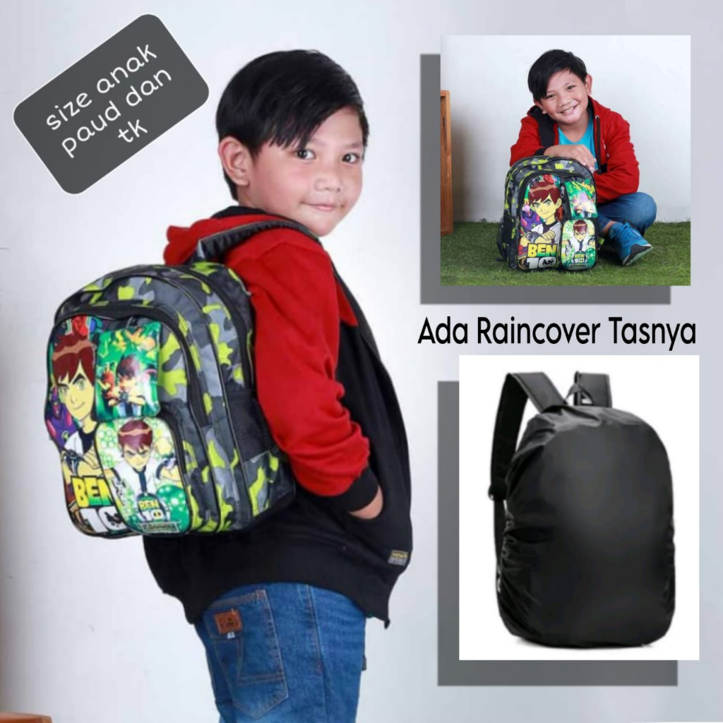 Tas sekolah anak paud dan tk - tas ben 10 - tas ransel anak laki-laki