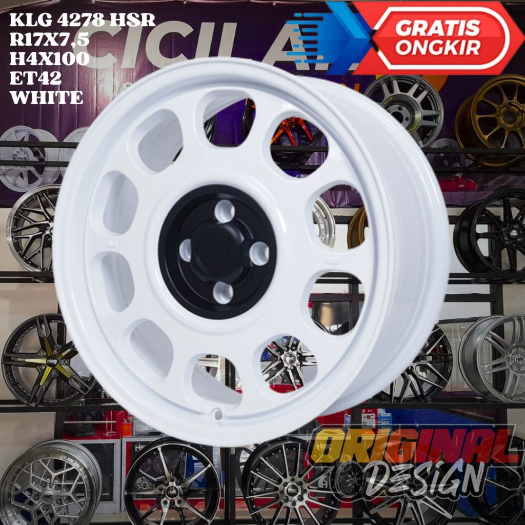 Velg Mobil Avega Swift Mobilio Freed Ring 17 HSR KLG R17 White / Putih