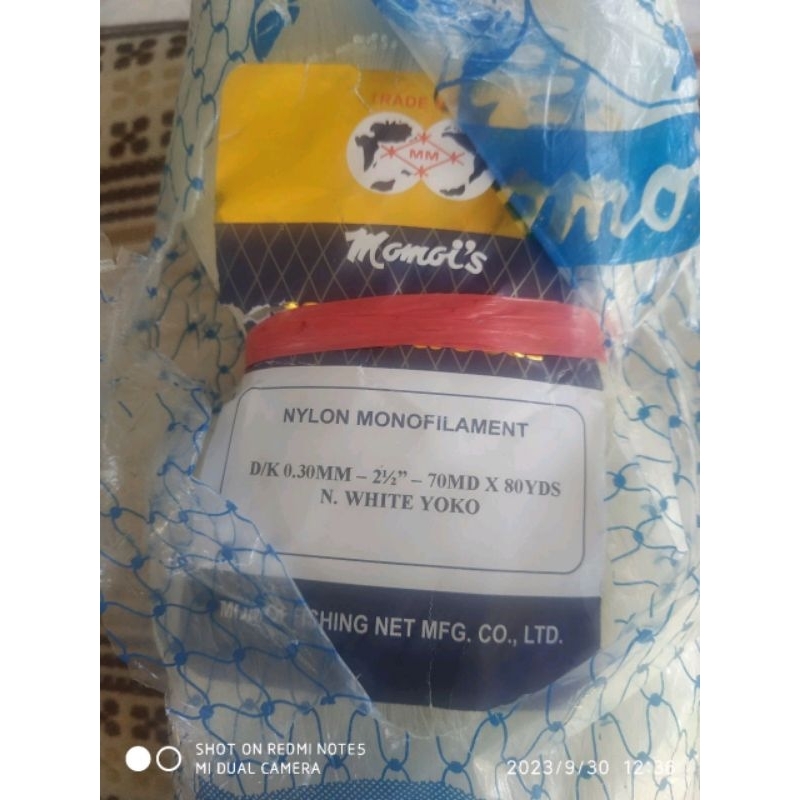 jaring ikan MOMOI 2½ inch 0.30 70md/80yds Yoko  jaring nelayan jaring ikan jaring momoi
