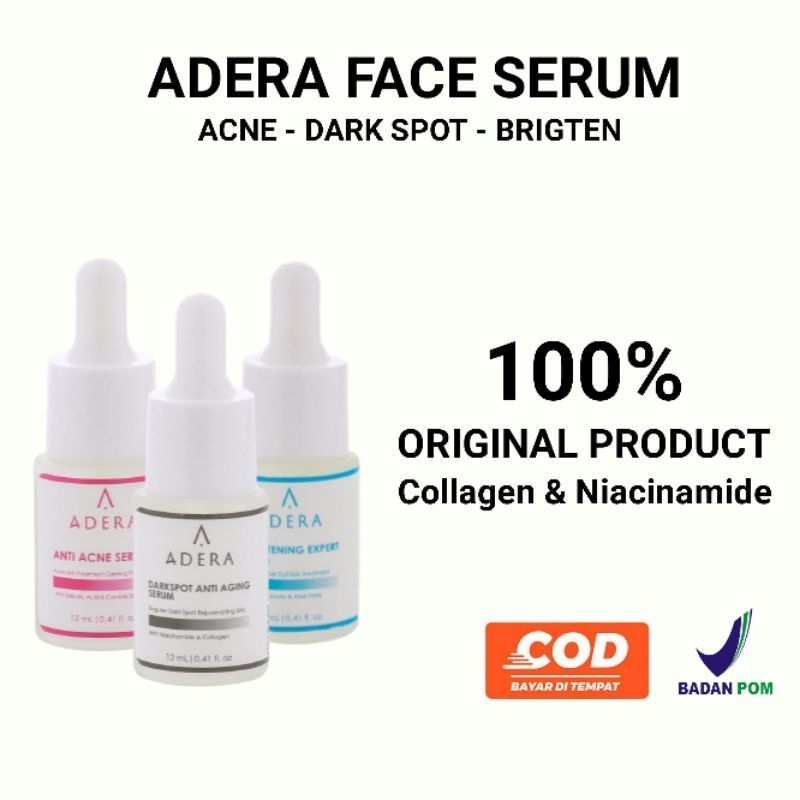 Serum Adera Face Serum Penghilang Jerawat bekas Jerawat dan Flek hitam Membandel cepat dan hilang or