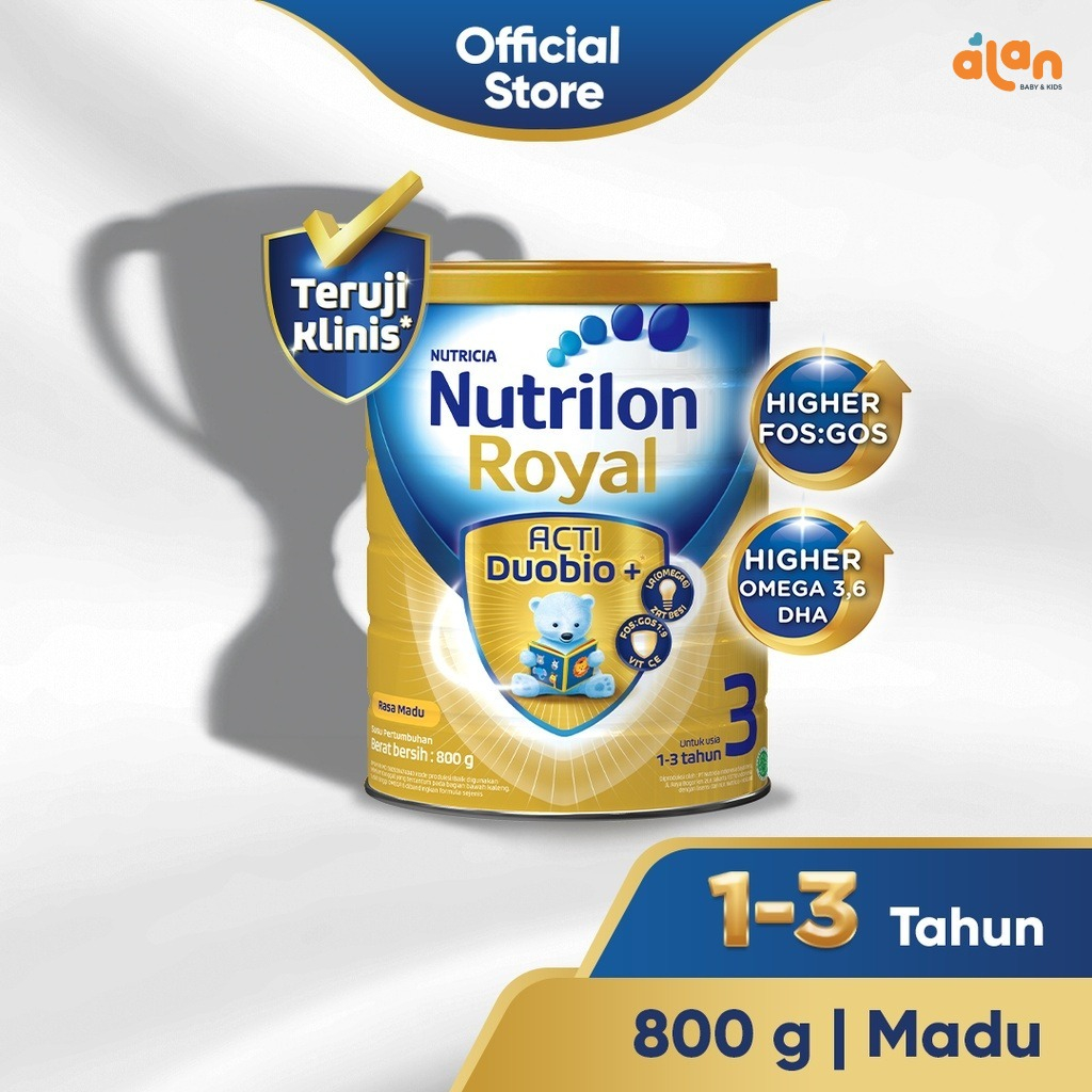 Alan Baby Kids -  Nutrilon Royal 3 Vanila / Madu Susu Pertumbuhan Bubuk 800 gr ( Kaleng )