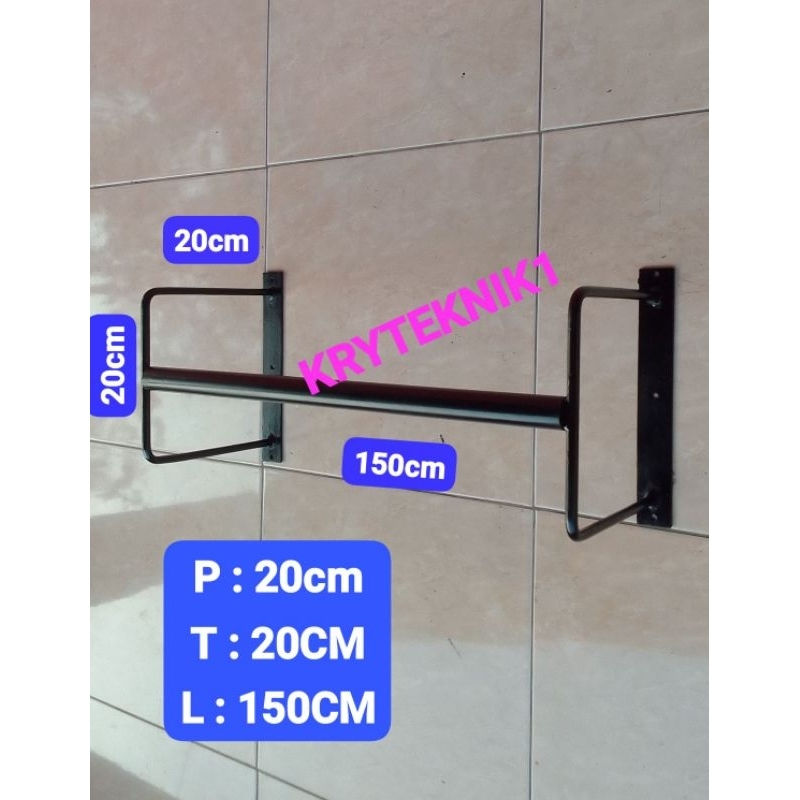 RAK GANTUNGAN BAJU DINDING / CANTELAN GANTUNGAN RAK STAND HANGER GANTUNGAN BAJU DINDING / BESI GANTU