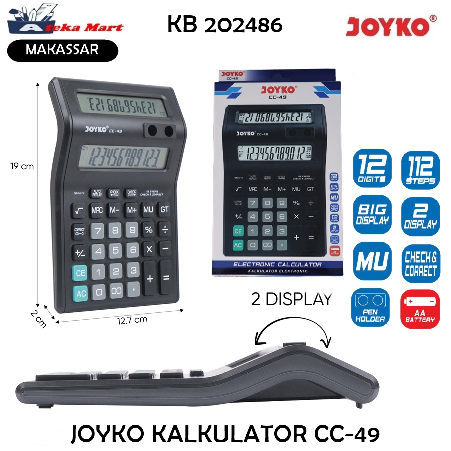 

[1PCS] JOYKO KALKULATOR CC-49 DUAL DISPLAY