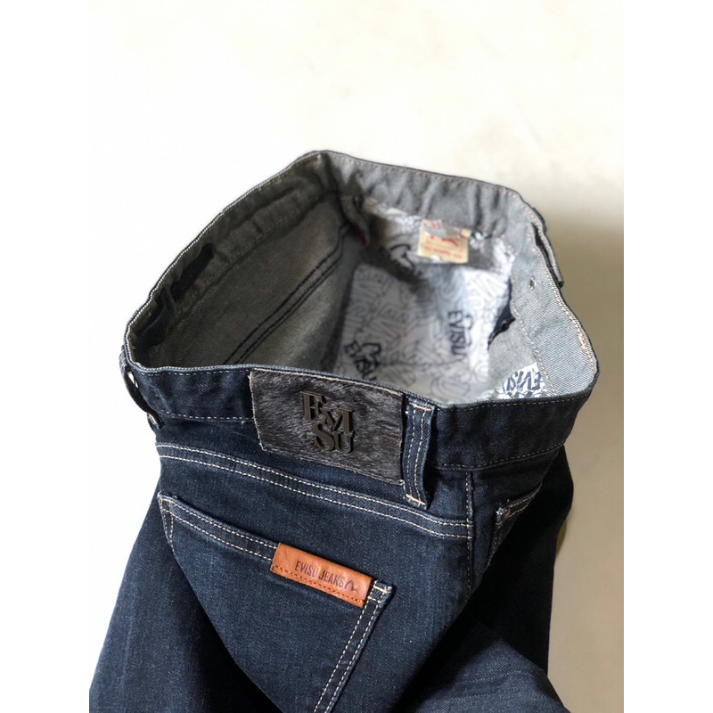 Evisu jeans blue indigo slim straight