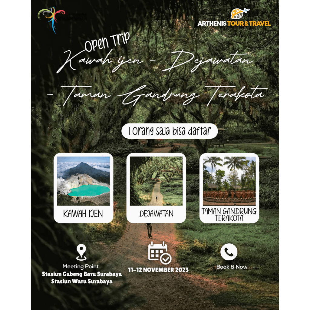 OPEN TRIP KAWAH IJEN DJAWATAN START SURABAYA 11-12 NOVEMBER 2023