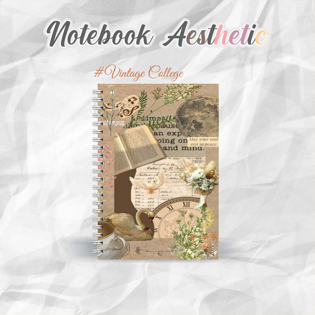 

NOTEBOOK A5 VINTAGE COLLEGE CATATAN/JURNAL BOOKPAPER GRID/KOTAK2#DOTTED/TITIK2#BLANK/POLOS