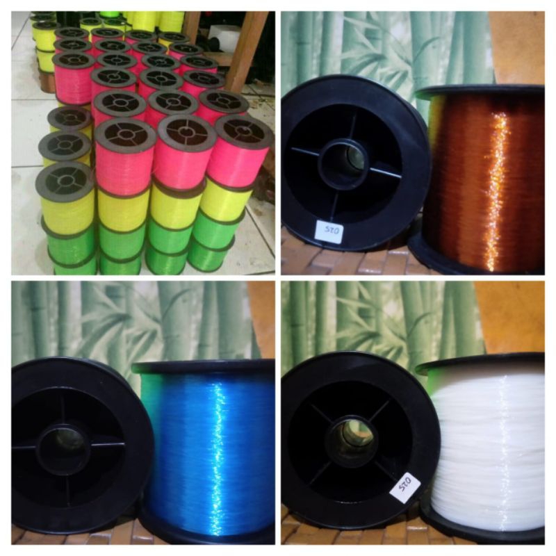 Senar Pancing (100% NILON) Warna GOLD ROLL BESAR // Anti Kriting & kuat // Mudah Tenggelam
