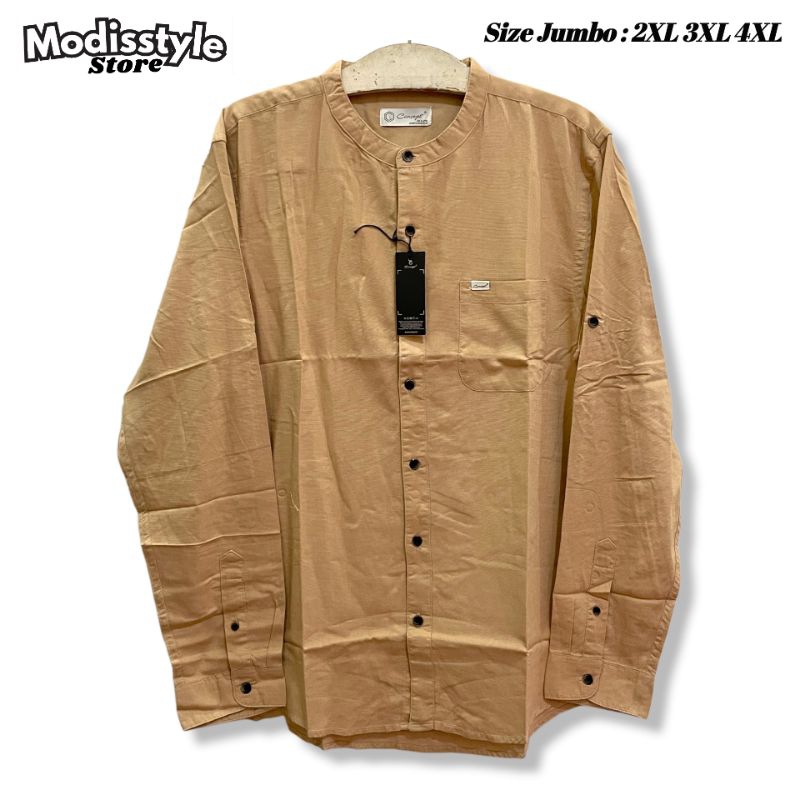 Kemeja Kemko Jumbo Premium Lengan Panjang Full Kancing / Kemeja Koko Concept Jumbo Lengan Panjang