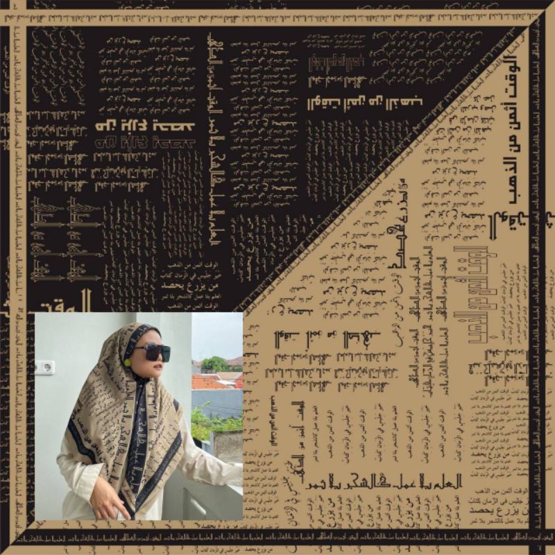 Hijab Krudung Segi Empat Denay Voal  premium 110x110 Tebal COD Motif Arab Korea Jepang Rumus bunga m