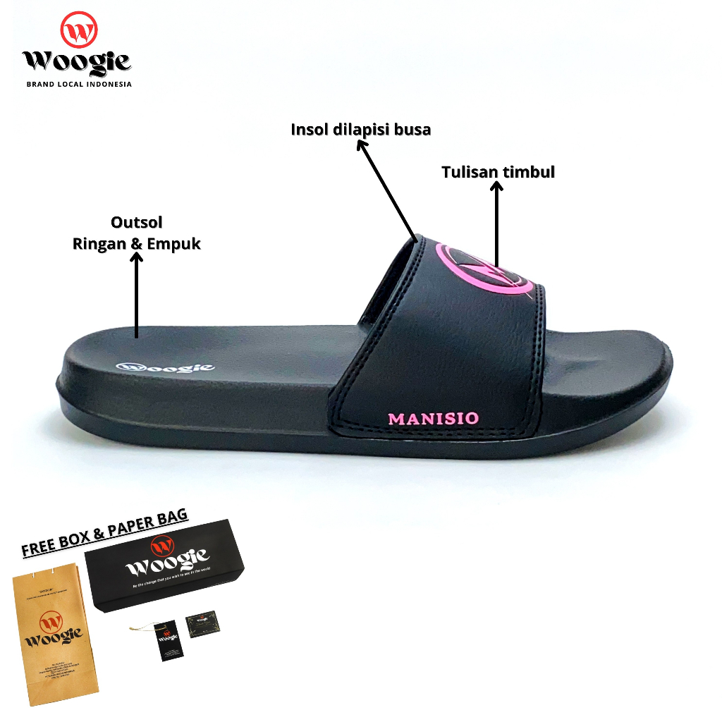 Woogie Ella Sandal Wanita Selop Cewek Premium Pink