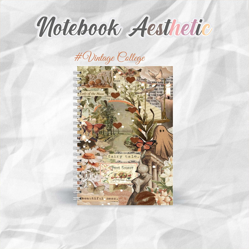 

NOTEBOOK A5 VINTAGE COLLEGE CATATAN/JURNAL BOOKPAPER GRID/KOTAK2#DOTTED/TITIK2#BLANK/POLOS