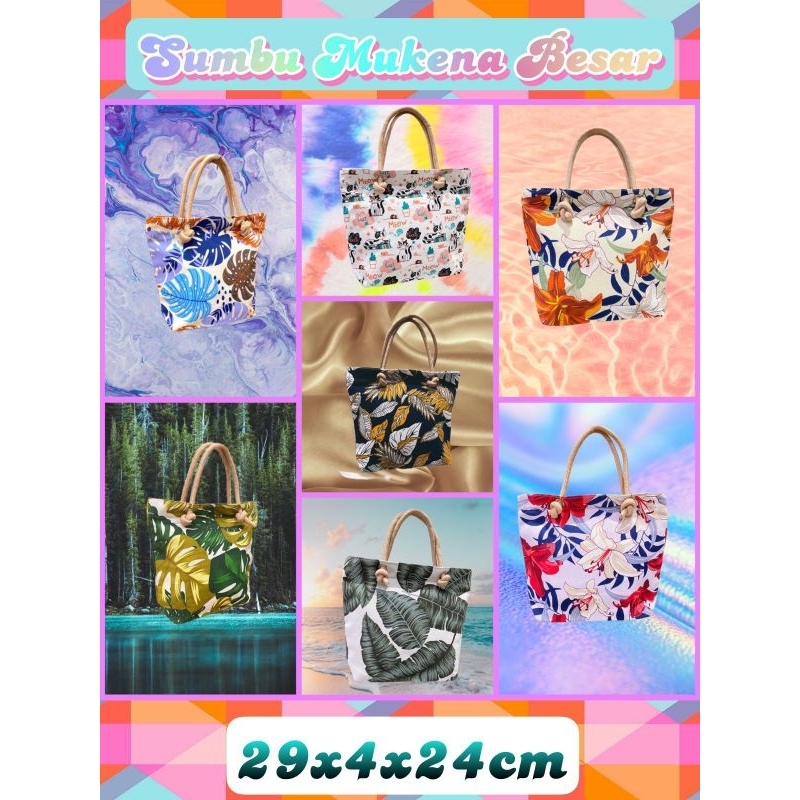 Tas Tote Bag Tali Sumbu Mukena Besar 29x4x24 Tas Totebag Wanita Kuliah Tas Travel Tas Cewe