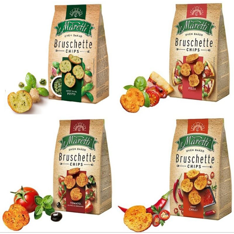 

Bruschette maretti chips / snack roti kering / cemilan import 70gr
