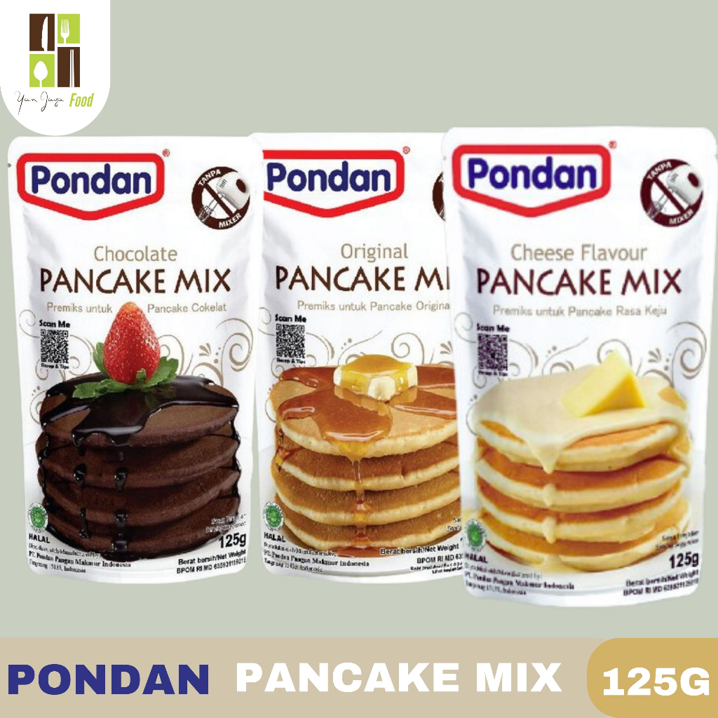 

Pondan Pancake Mix / Tepung Pancake Premix Original / Keju / Coklat 125g