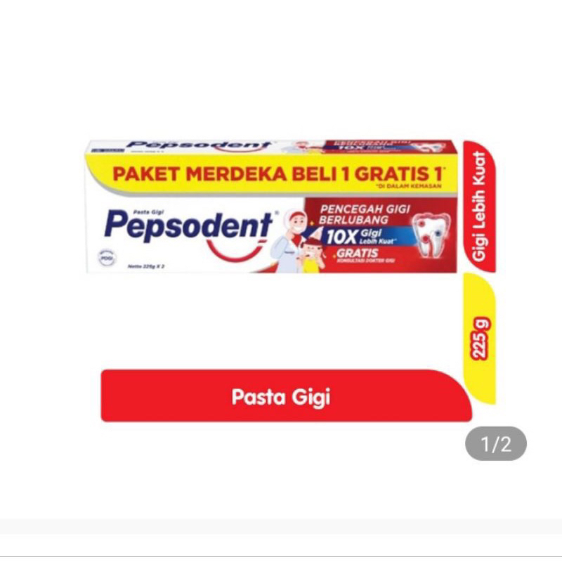 PEPSODENT Paket Merdeka Beli 1 gratis 1 netto 225gr x 2