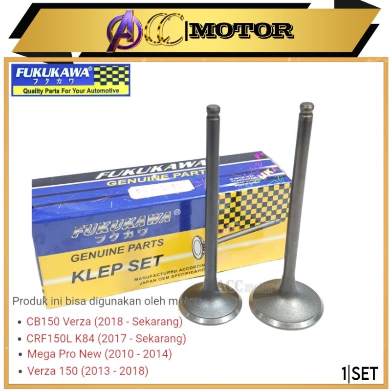 KLEP SET IN/EX MEGA PRO NEW MONO/CRF150/CB150 VERZA/VERZA 150 FUKUKAWA GENUINE PARTS