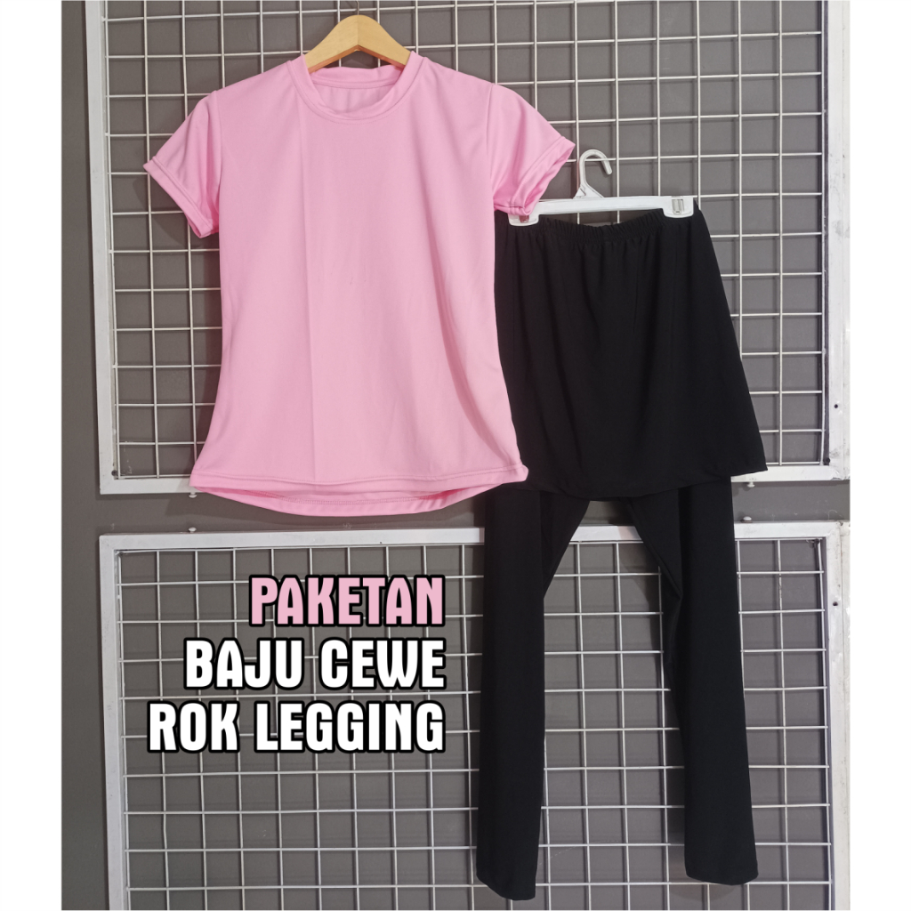 kaos legging rok olahraga wanita zumba