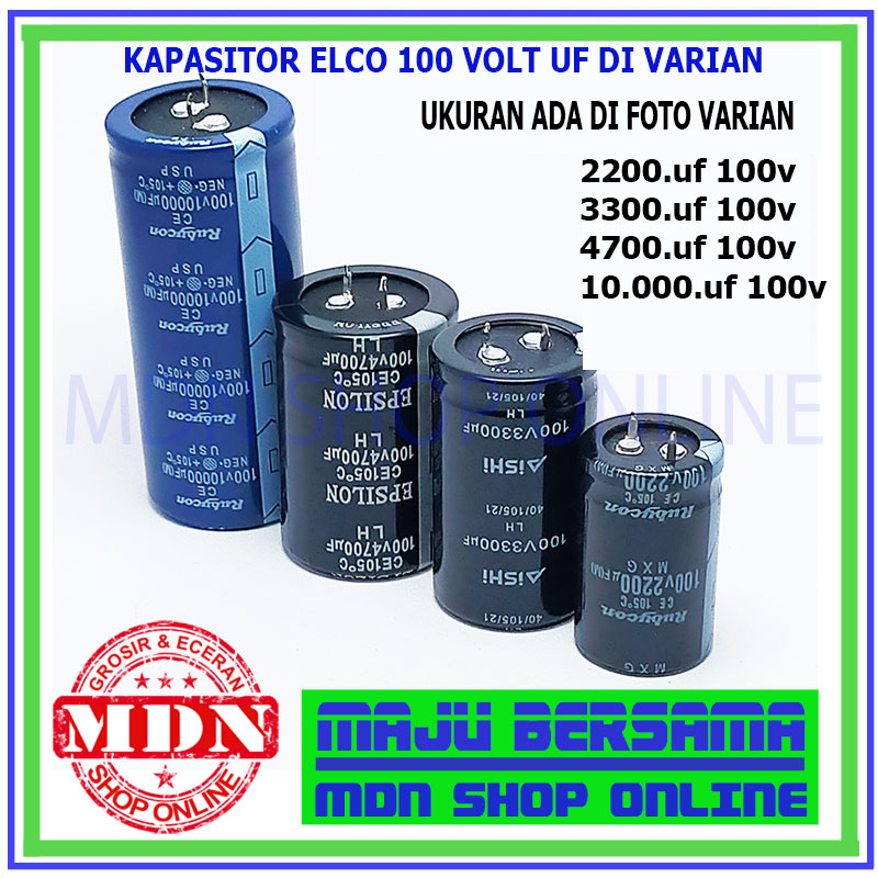 Kapasitor elco 2200uf 3300uf 4700uf 10000uf 100v