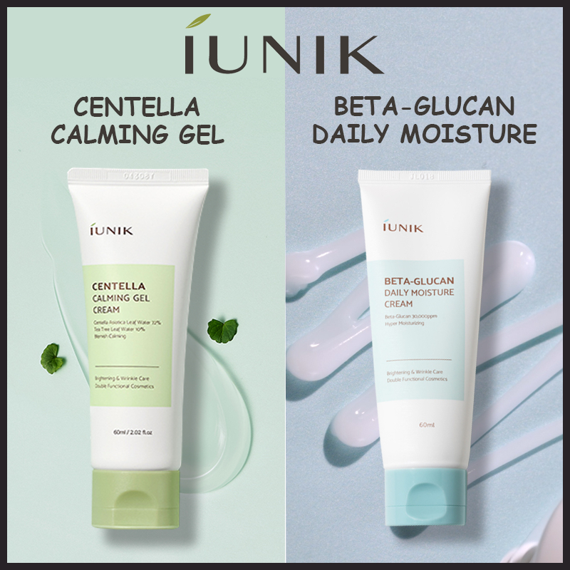 [iUNIK] Centella Calming Gel/Beta Glucan Daily Moisture Cream 60ml Best Summer Cream Duo set