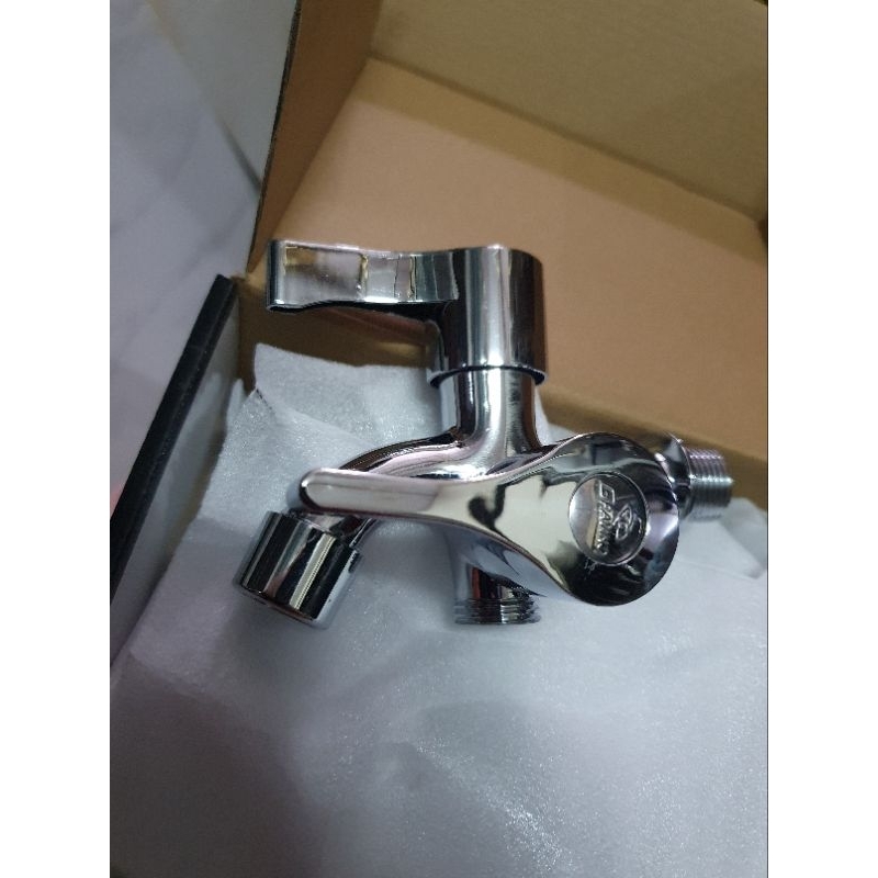 kran double dobel cabang shower gravino handle samping geser