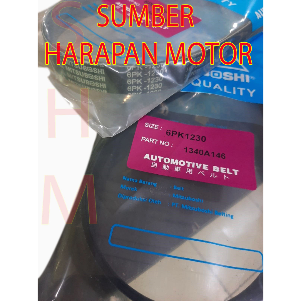 fan belt v belt tali kipas 6pk-1230 mirage 6pk 1230