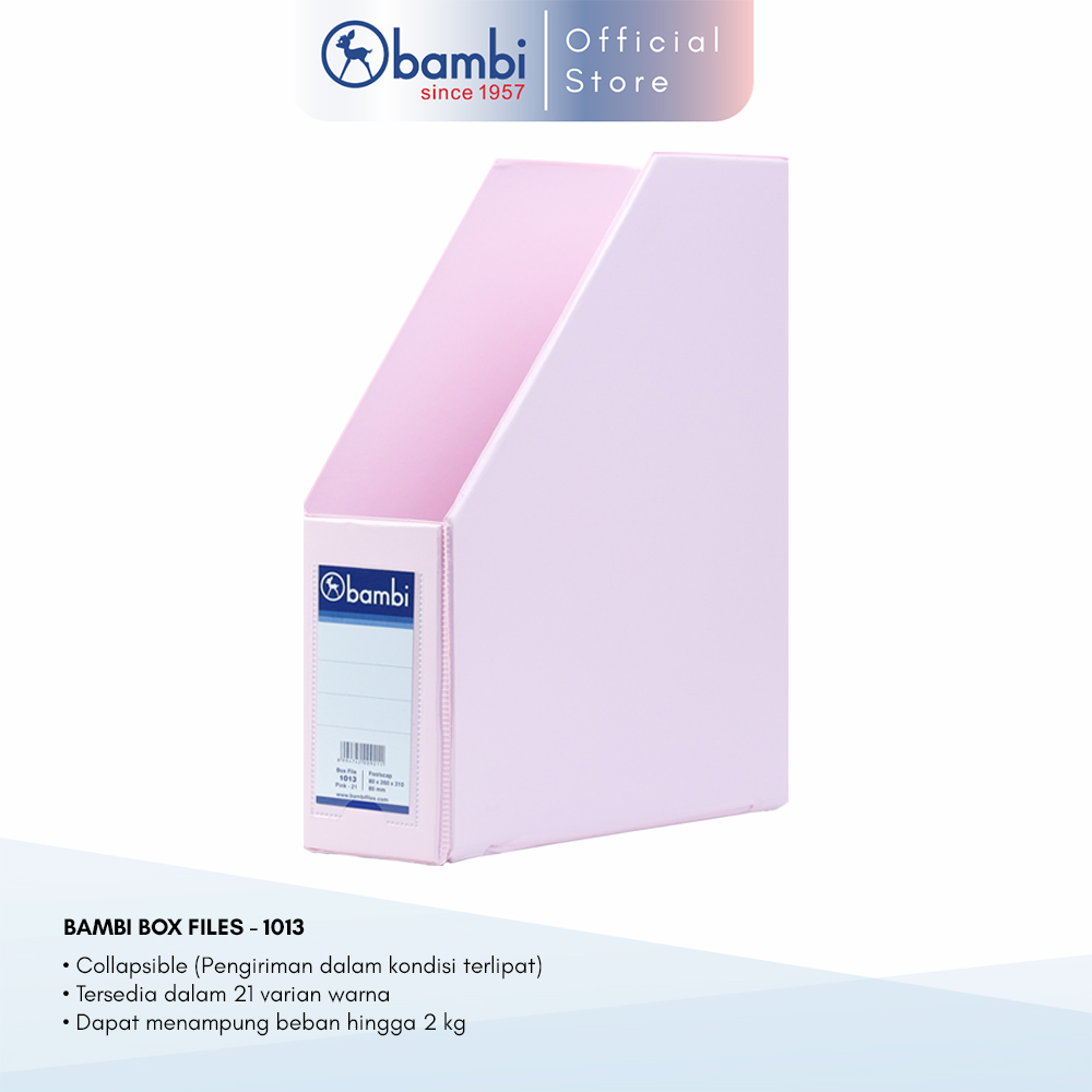 

Bambi Box File Magazine MID SIZE 8 cm Special Colour Pastel Pink - Box Arsip / Box Storage / Box Dokumen kode 1013