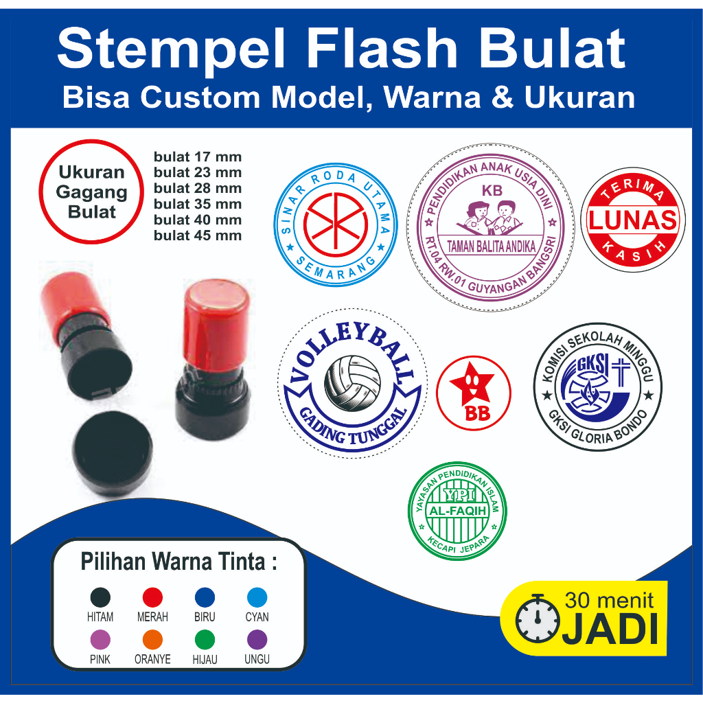 Stempel Logo, Stempel Custom, Stempel Warna, Stempel Bulat