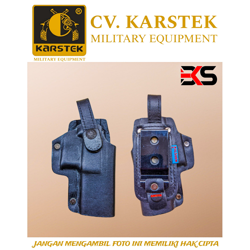 SARUNG SENJATA HOLSTER KULIT PRES PUTIH - SENJATA HS - WADAH SENJATA HS PANJANG KE BAWAH SARUNG HP 6