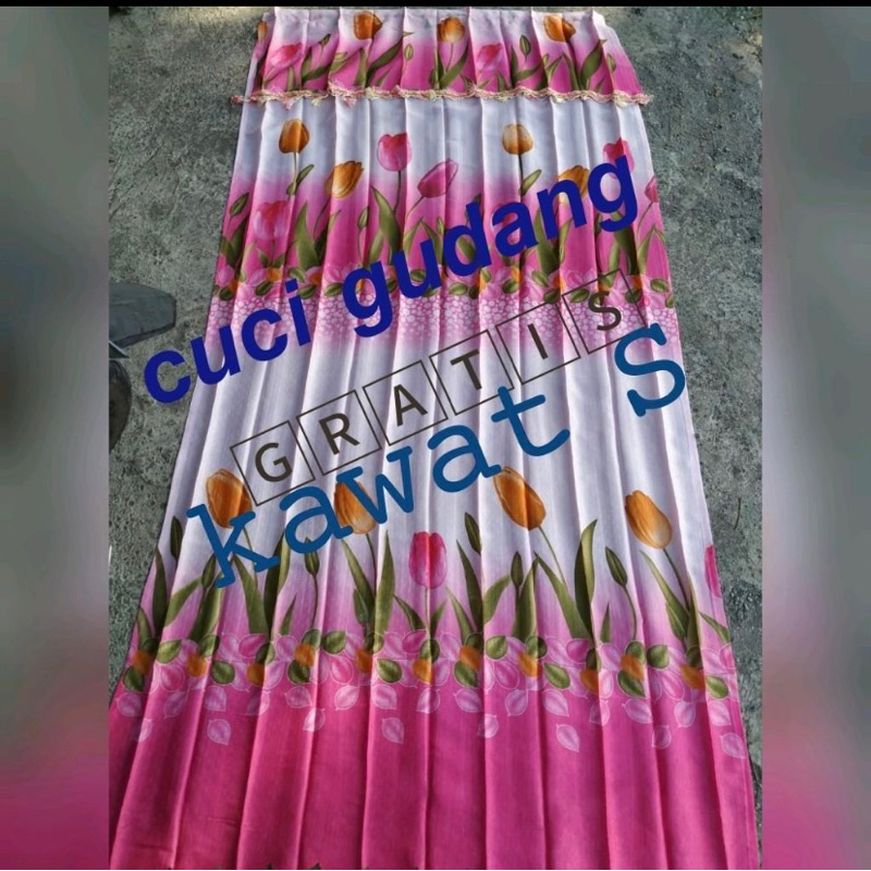 "sidhoora" cuci gudang gorden ami kusus merah dan merah muda gorden murah motif bunga