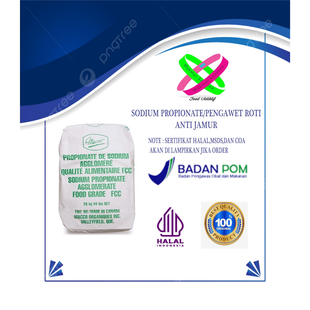 

SODIUM PROPIONATE/PROPIONATE POWDER/PENGAWET ROTI /ANTI TENGIK PADA KUE DAN ROTIPACKINGAN 1 KG DAN 20 KG BERSERTIFIKAT HALAL