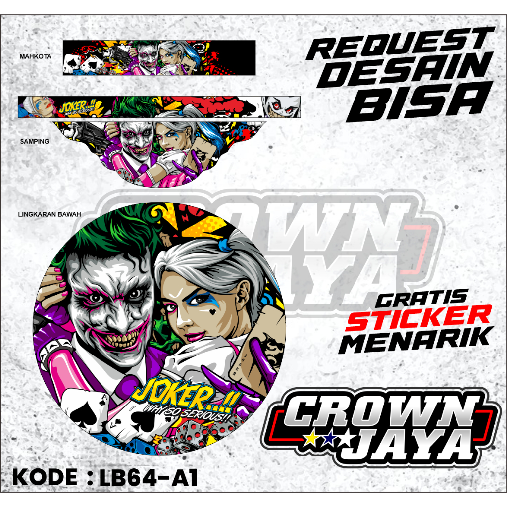 Sticker Decal Sangkar Kandang Lovebird - Dekal Stiker Sangkar Lovebird Radja Motif Joker Variasi Cus