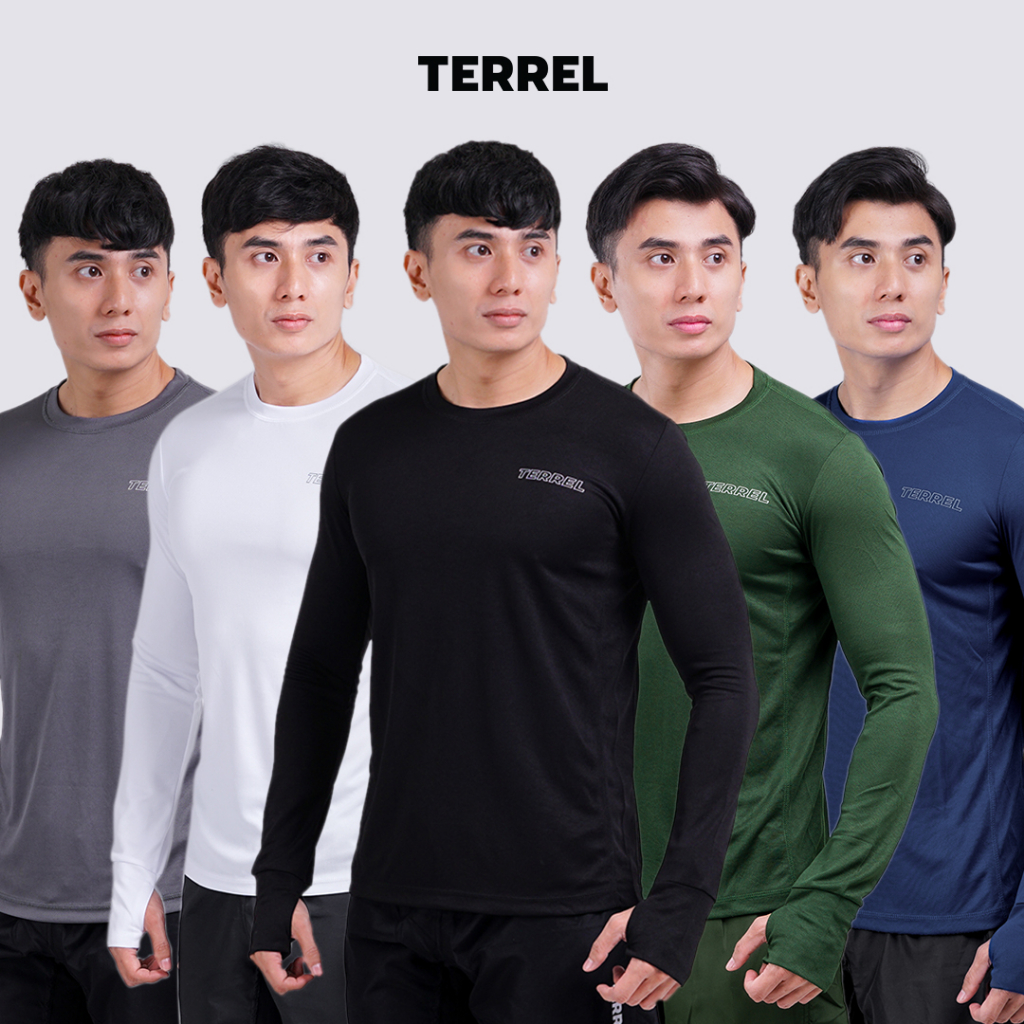 Terrel sportswear basic long sleeve baju atasan lengan panjang kaos olahraga dry fit pria lari runni