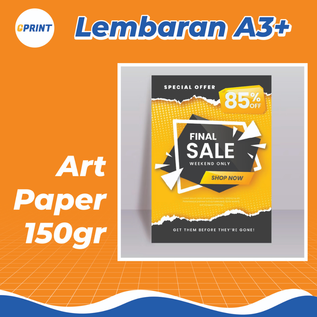 

CETAK ART PAPER 150gr (AP150) MURAH A3+ LEMBARAN