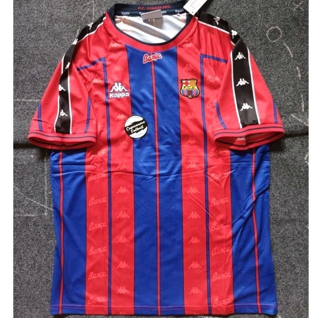 BAJU JERSEY BARCELONA BARCA RETRO 1997 1998 98 96 97 1996 96 HOME 1995 95