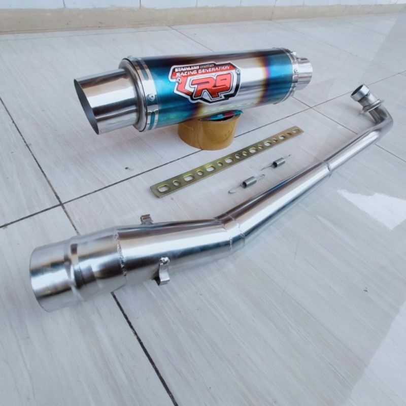 knalpot R9 all bebek Supra x/Supra fit/Supra 125/Vega R/Vega ZR/Vega new/Jupiter z/Jupiter Z1/Revo l