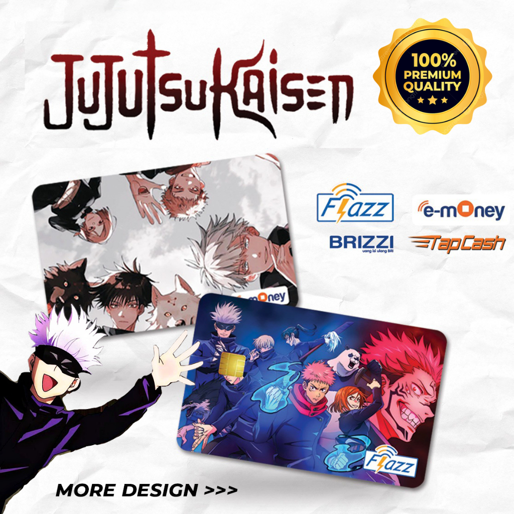 Emoney Custom Jujutsu Kaisen Flazz Tapcash Gen2 Brizzi Kartu Toll e-money