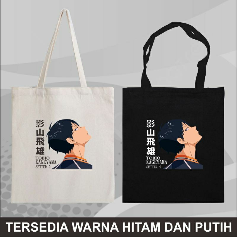Totebag Tote Bag Resleting Anime Tobio Kageyama Haikyuu Manga Jepang