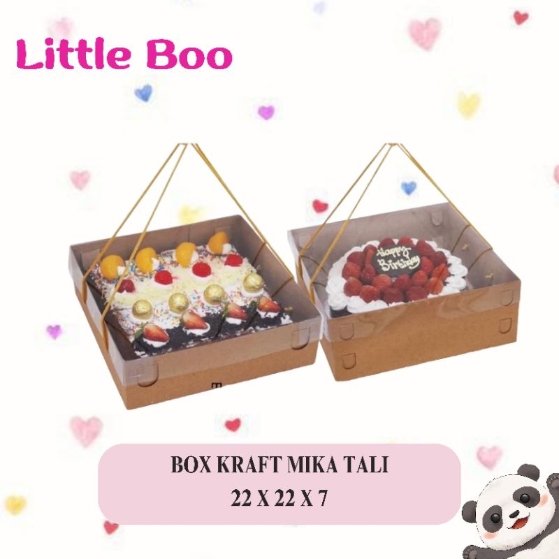 Kotak Box Kue Kraft Mika Tali