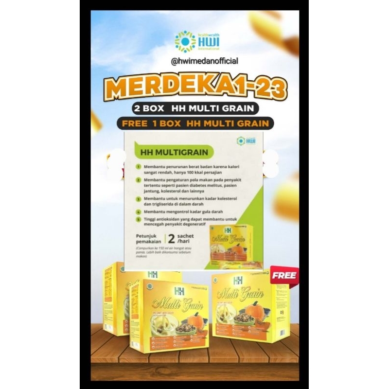 

Promo Bundling paket merdeka HH multigrain Hwi beli 2 gratis 1