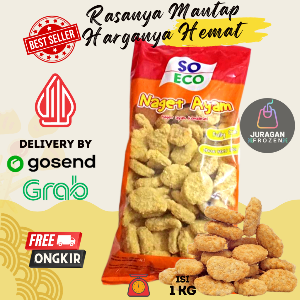 

NUGGET SO ECO 1 KG / SO ECO NAGET AYAM CHICKEN NUGGET ENAK 1 KG MURAH