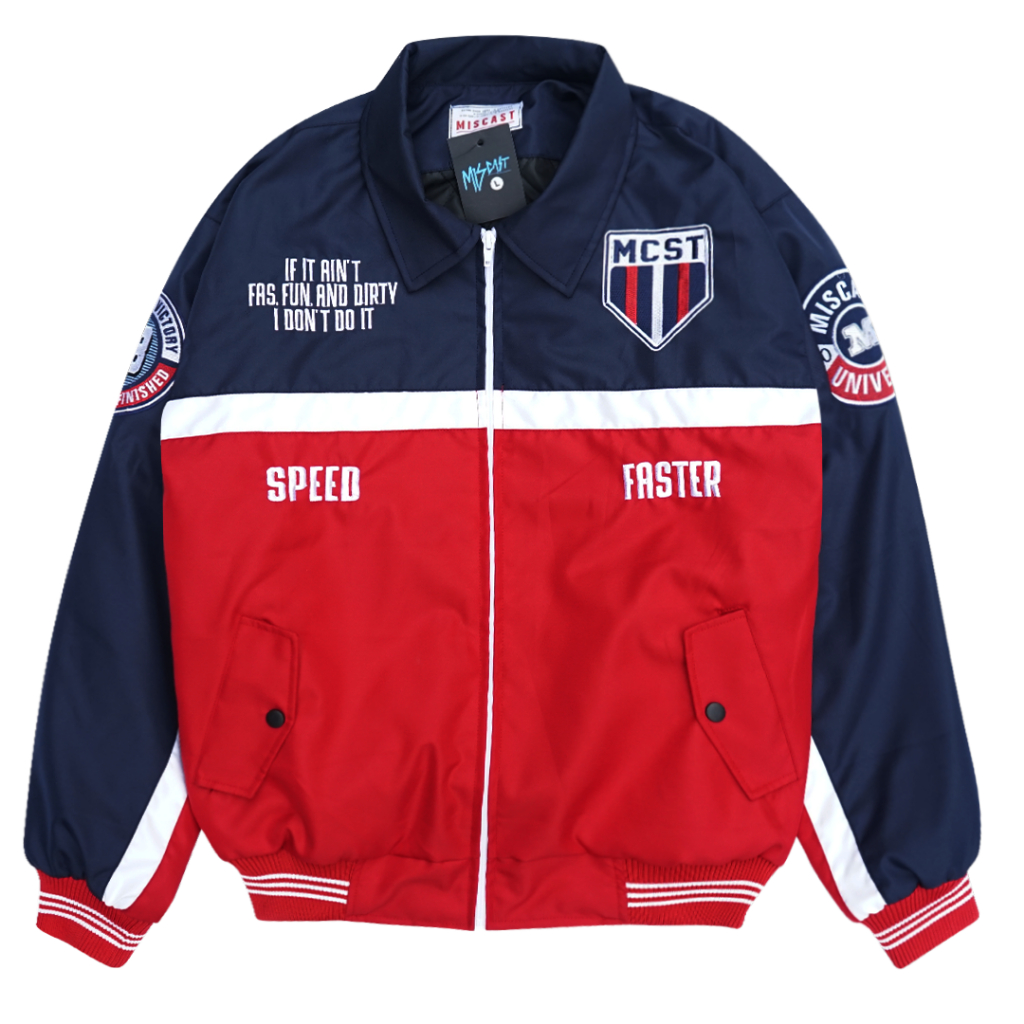 Miscast Nascar Jaket Vintage Porsche Navy Red