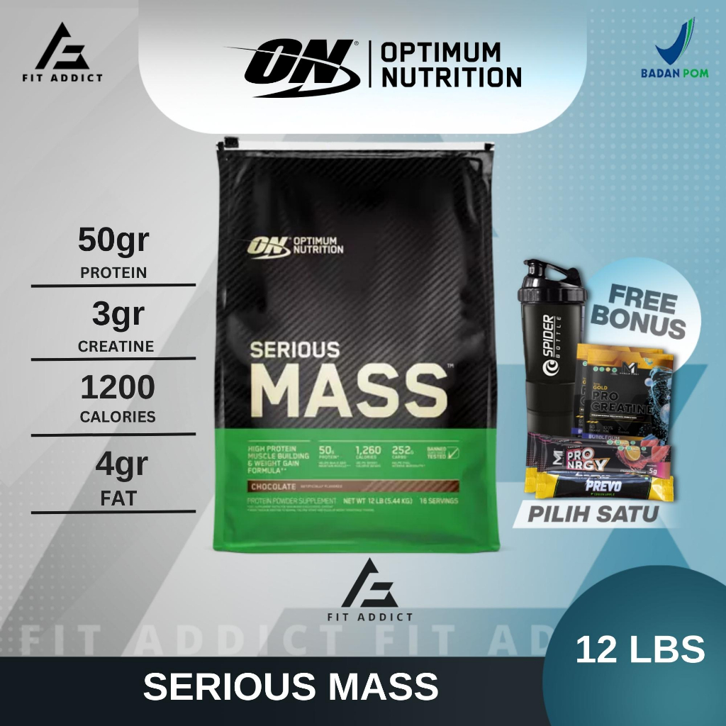 ON Serious Mass Seriousmass 12 Lbs 12Lbs 12 Lb 12Lb Gainer Protein Optimum Nutrition