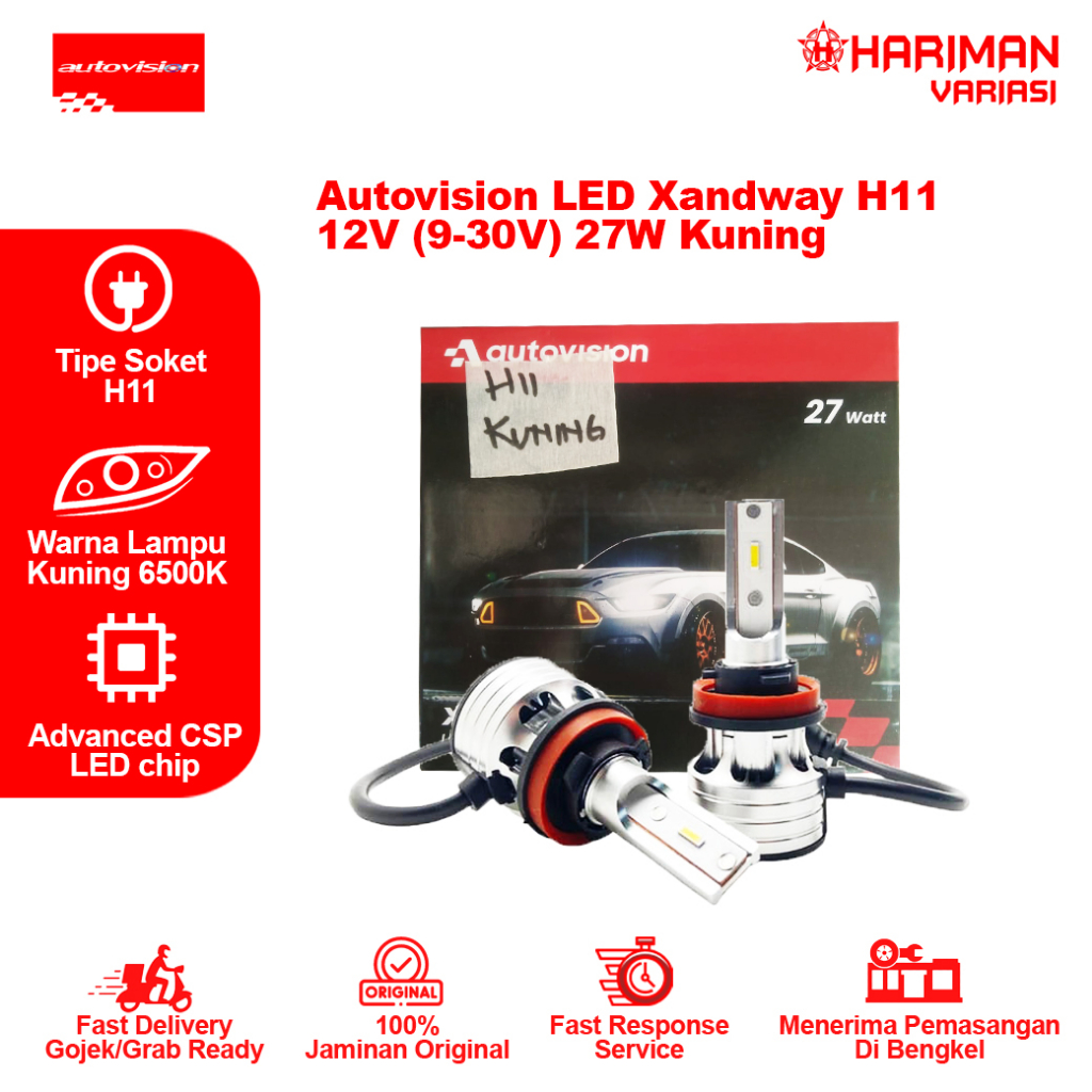 LED Autovision XAND H11 12V 27W 2600K Kuning
