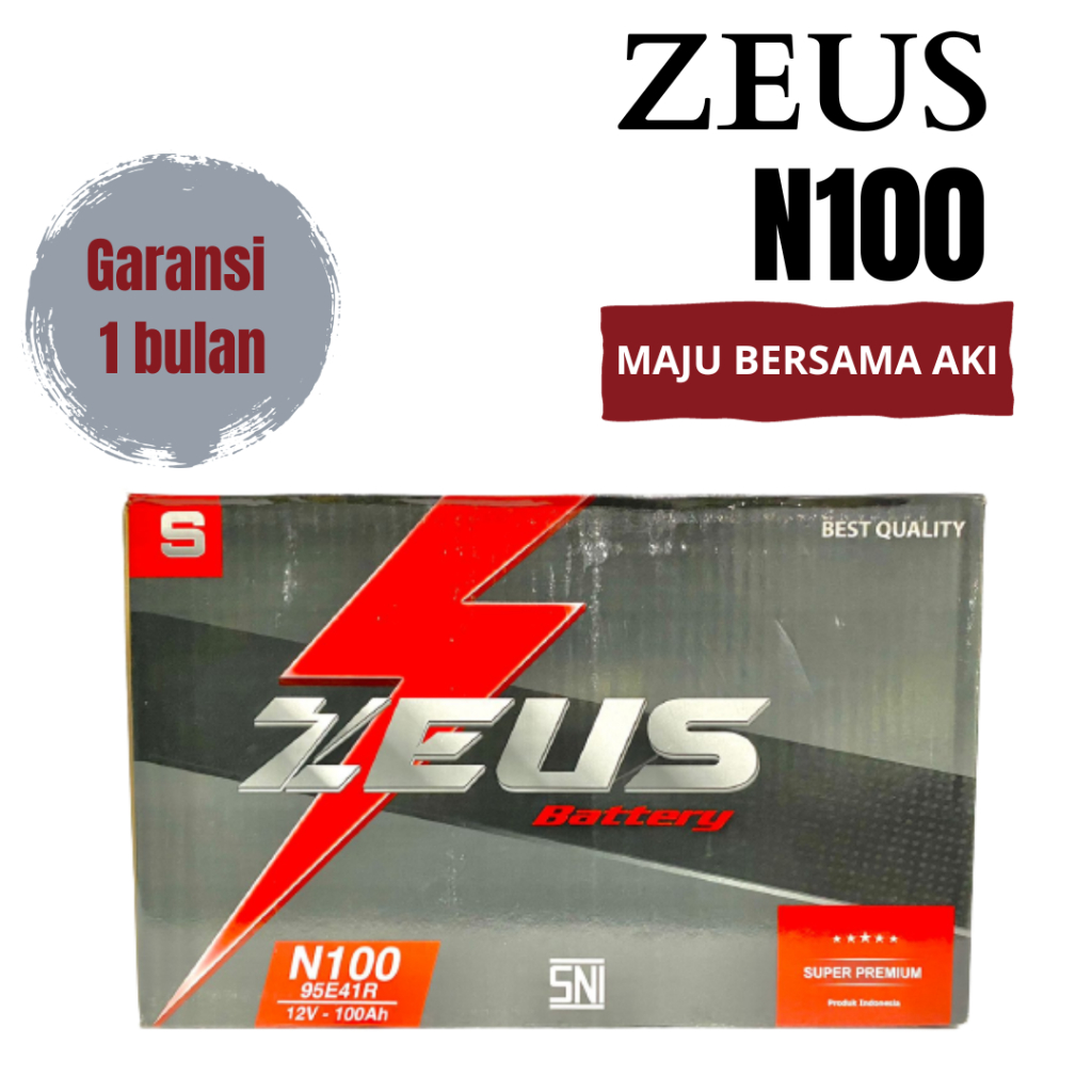 AKI MOBIL TRUK DELTA ZEUS N100 Aki Basah 12V / 100Ah