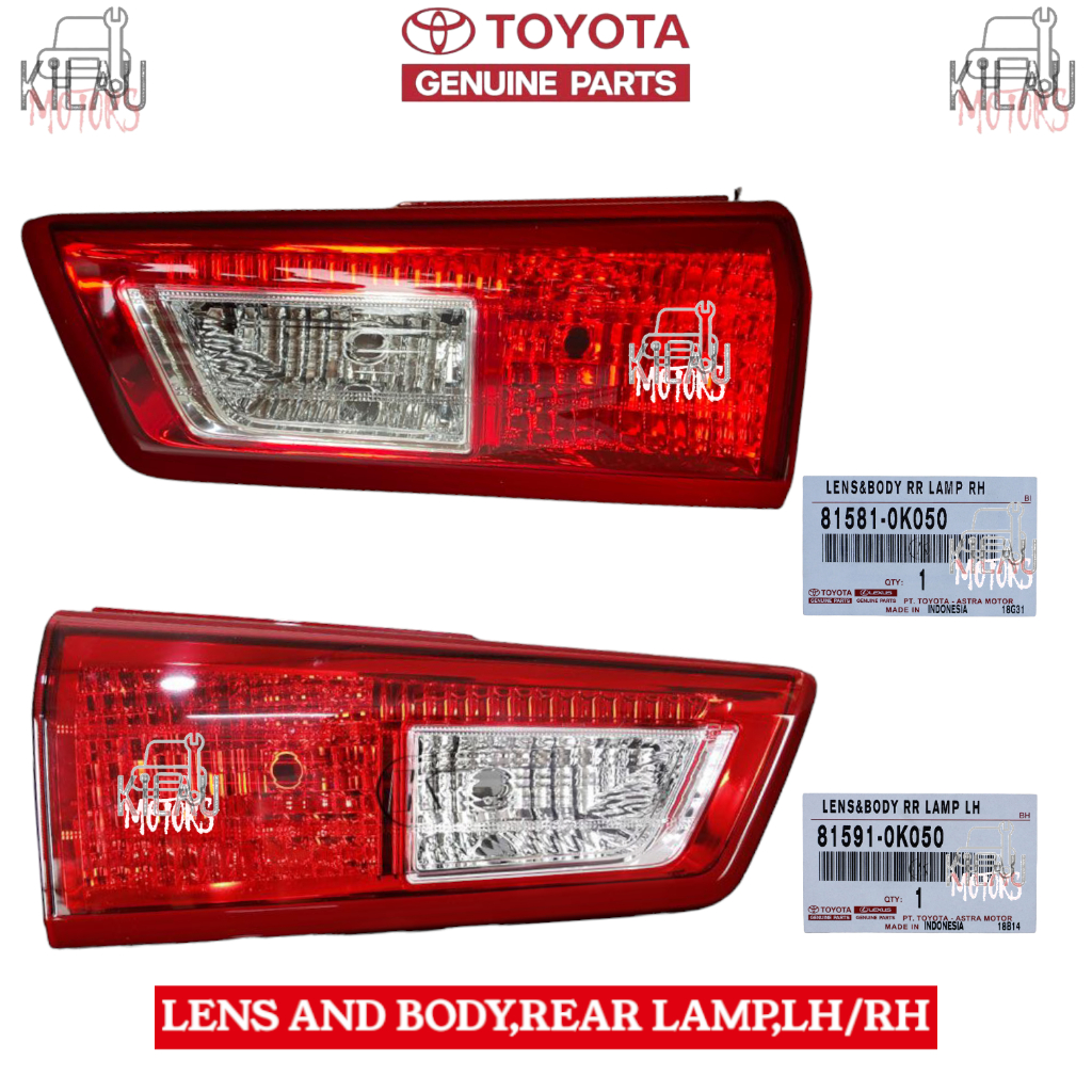 Lampu Belakang Reflektor Bagasi Original Toyota Innova Reborn 81581-0K050 81591-0K050