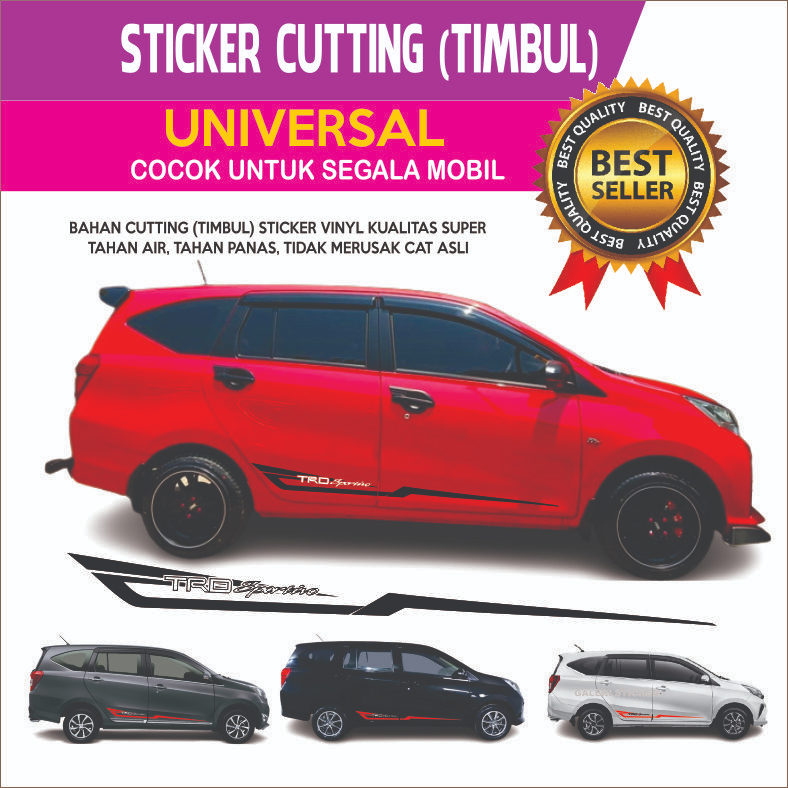 sticker cutting striping mobil modif calya sygra avanza inova xenia hitam putih