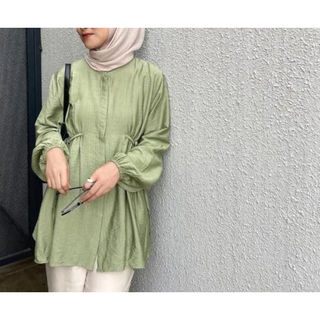 Bdg.Grosir Alesa Blouse Polo Linen -Kemeja Blouse Basic -Kemeja Blouse Wanita -Atasan wanita
