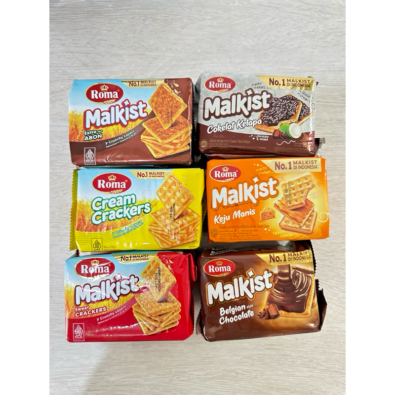 

ROMA MALKIST CRACKERS FAMILY PACK / ABON / COKLAT / KELAPA / CREAM / KEJU