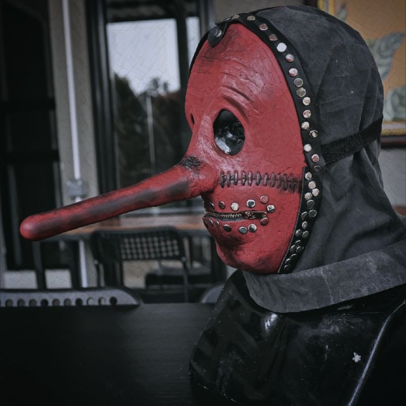 Topeng Slipknot Mask Chris Fehn merah topeng Halloween latex ada topeng corey taylor